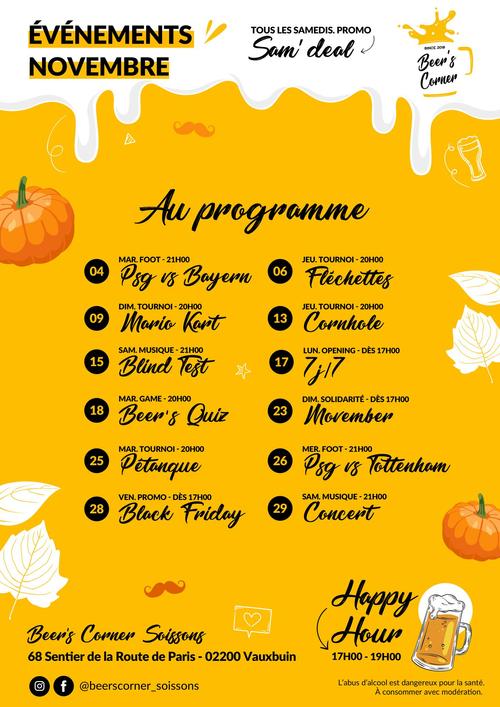 Évènements novembre
